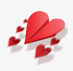 情人节广告素材爱心心形飞机高清图片
