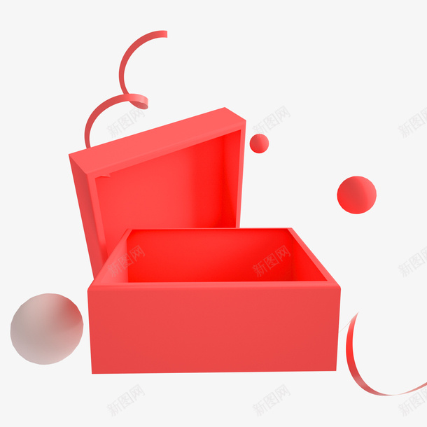 C4D高清PNG红色礼品盒png免抠素材_88icon https://88icon.com 红色礼品盒 淘宝素材 红色 活动素材