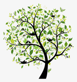 植树卡通手绘绿植树PNG高清图片