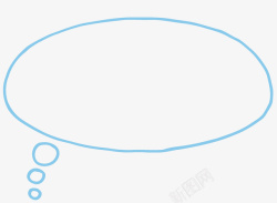粉笔语言框蓝色线条语言气泡框高清图片