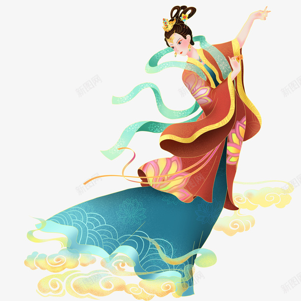 中秋节中国风人物插画仙女psd免抠素材_88icon https://88icon.com 古风 人物 仙女 国潮