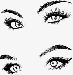 卡通眼睛美女眼神素材