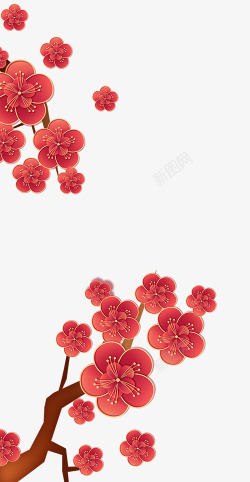 梅花国潮元素年货节春节传统中国风梅花高清图片