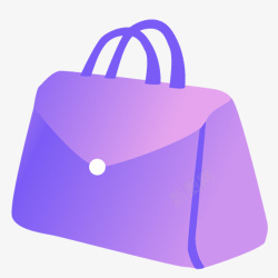 几何矩形紫色提包素材