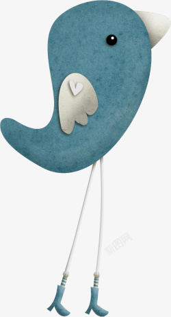 哈哈哈蓝色卡通小鸟哈哈哈高清图片