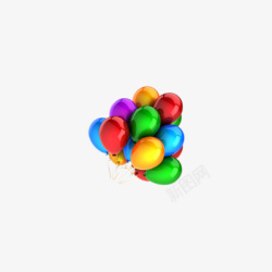 五彩色圆环五彩色的气球高清图片
