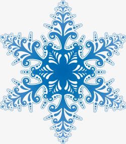 六角雪花精细的蓝色雪花片一个高清图片
