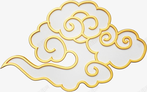 年货节C4D立体金色祥云云朵png免抠素材_88icon https://88icon.com C4D 一朵祥云 云朵 年货节 立体 金色祥云