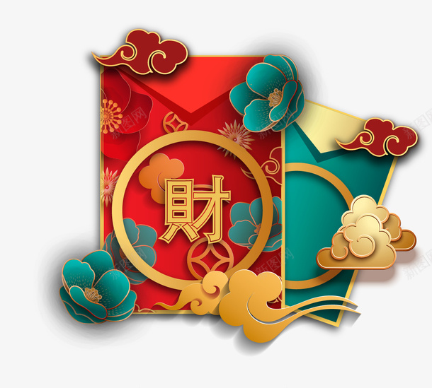 国潮红包元素ai免抠素材_88icon https://88icon.com 中国风 国潮 装饰 国潮元素 装饰元素 新国潮 复古 文艺复兴