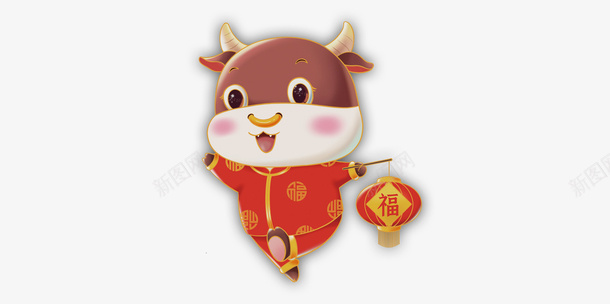 新年喜庆小牛元素psd免抠素材_88icon https://88icon.com 新年 喜庆 小牛元素 中国风 2021年 牛年