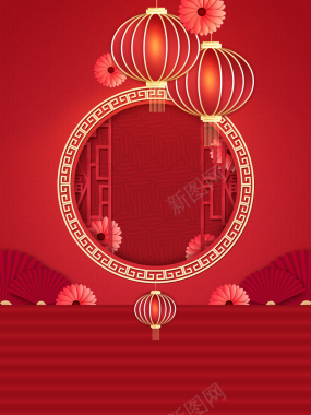 春节灯笼边框背景图背景