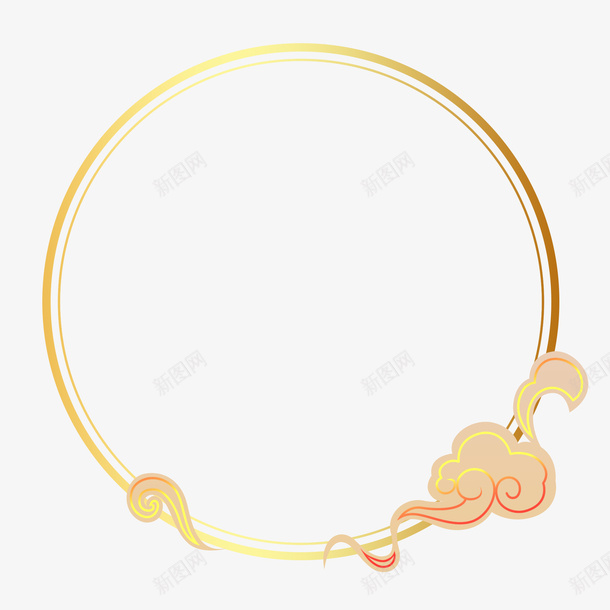 祥云圆形边框素材png免抠素材_88icon https://88icon.com 中国风边框素材 中国风 边框 中国风边框 节气 节日 中国风边框元素