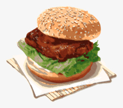 肯德基食物新奥尔良烤鸡腿堡高清图片
