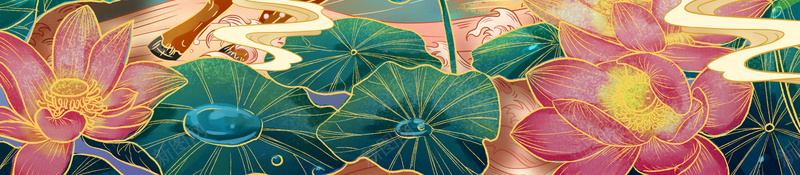 国潮手绘牛年春节背景图psd设计背景_88icon https://88icon.com 国潮 国潮背景墙 山 手绘 春节 灯笼 牛年 背景图 鲤鱼