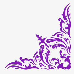 紫色花纹边框装饰免抠图素材