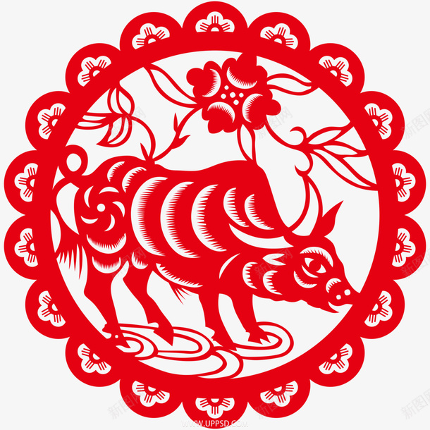 2021牛年新春剪纸素材png免抠素材_88icon https://88icon.com 2021 新年剪纸 剪纸 牛年 新年快乐