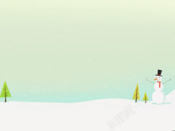 雪地雪人冬天卡通背景素材
