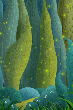 森林萤火虫背景背景