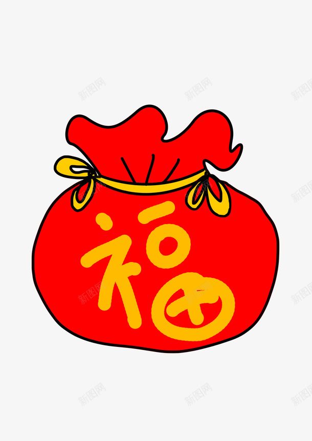 红色可爱的福袋png免抠素材_88icon https://88icon.com 红色 吉祥 福袋 可爱