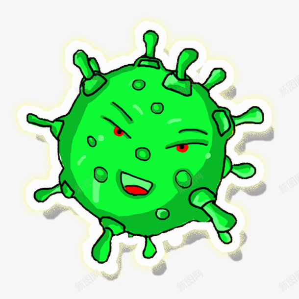 卡通病毒绿色细菌png免抠素材_88icon https://88icon.com 病毒 肿瘤 生病 细菌 卡通