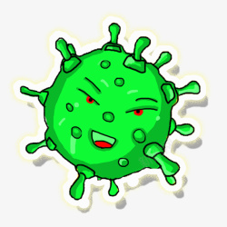 卡通病毒绿色细菌素材