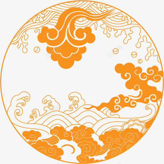 吉祥如意祥云橘红ai免抠素材_88icon https://88icon.com 吉 祥 如 意 云橘红