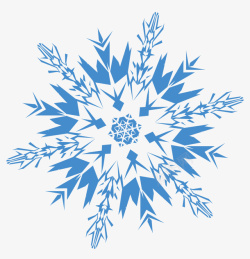 雪花状一片蓝色的雪花几何形状高清图片
