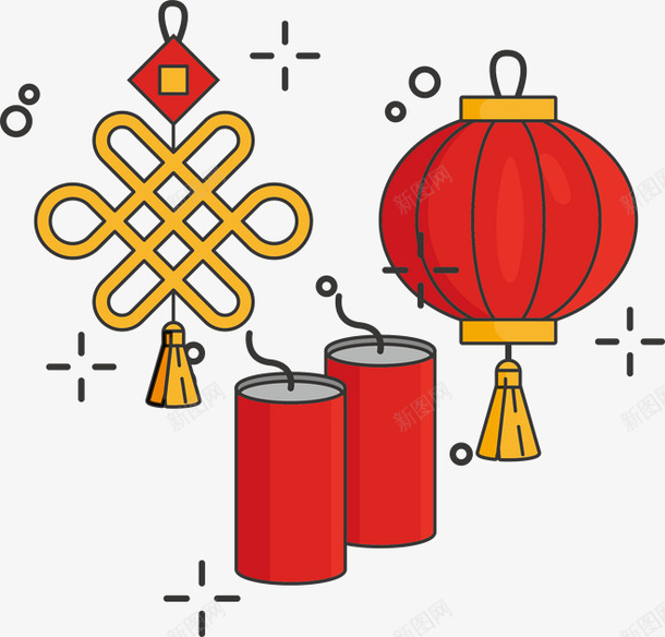 灯笼炮仗传统手绘元素图png免抠素材_88icon https://88icon.com 灯笼 炮仗 卡通元素 装饰