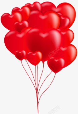 人气球情人节红色爱心氢气气球高清图片