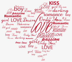 情人节的英文英文字母组成的爱心高清图片