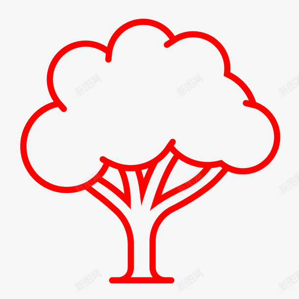 红色的数木png免抠素材_88icon https://88icon.com 红色 高大 植物 数木