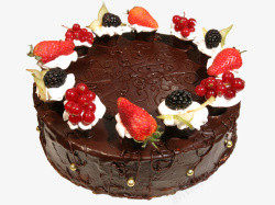 巧克力蛋糕草莓水果素材