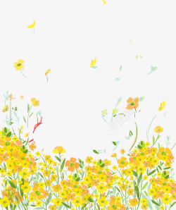 黄色花海春天鲜花元素高清图片