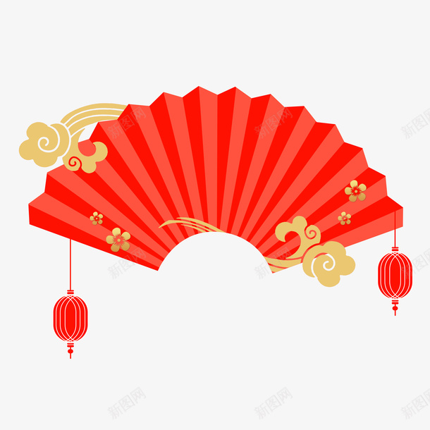 中国风折扇子灯笼png免抠素材_88icon https://88icon.com 中国风 折扇子 扇子 灯笼