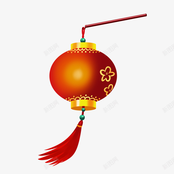 新年红色梅花手提灯笼手绘psd免抠素材_88icon https://88icon.com 新年 红色 梅花 手提灯笼 手绘