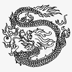 国潮中国龙传统图案圆形标12素材