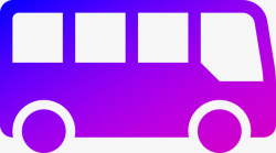 蓝紫色渐变大巴车矢量放大方便素材
