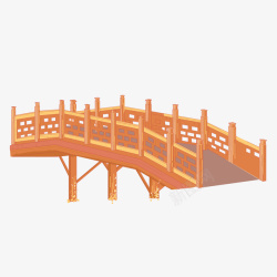 国潮拱桥手绘插画素材素材