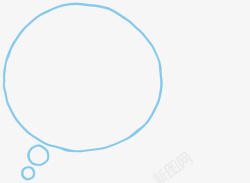 蓝色圆形线条语言气泡框素材