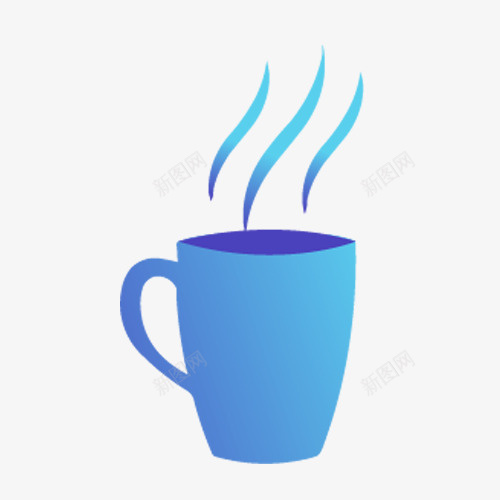 几何水杯蓝色茶杯png免抠素材_88icon https://88icon.com 几何 水杯 蓝色 茶杯