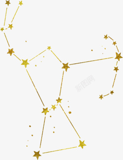 十二星座图烫金星座星星元素图高清图片