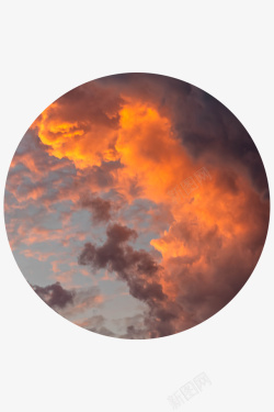 圆形云彩png素材圆形图标彩色云层png高清图片