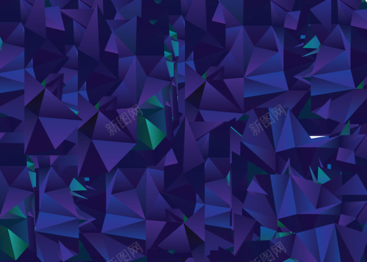 紫蓝色的多边形晶体高清背景图背景