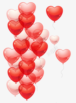 情人节红色气球多个素材