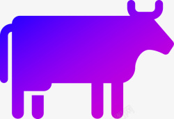 蓝紫色渐变牛矢量放大方便素材