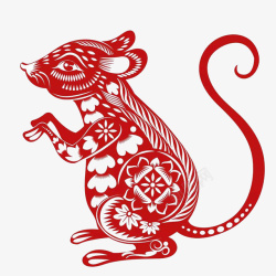 鼠年剪纸老鼠素材