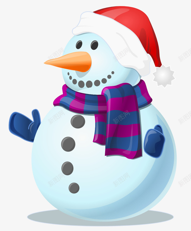 一个带着圣诞帽的雪人png免抠素材_88icon https://88icon.com 雪人 冬天 卡通 雪天