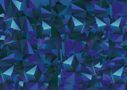 紫绿色的多边形晶体高清背景图背景