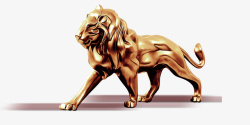 房地产金色金箔装饰狮子素材