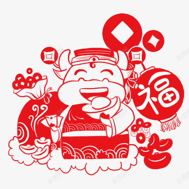 剪纸福牛免抠元素png免抠素材_88icon https://88icon.com 剪纸 福牛 免抠元素 2021